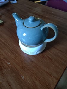 Stövchen, Teewärmer aus Keramik Teekanne Wärmer Hohl Geschnitztes Design Heizung Kaffeewärmer für die Wärmeerhaltung von Tee und Kaffee Geeignet Kunden-Foto 1