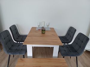 DEULINE Esszimmerstühle Essstühle Samtbezug Polsterstuhl Stühle Esszimmer Stuhl Milano 4er-Set GRAU 521252 Kunden-Foto 7