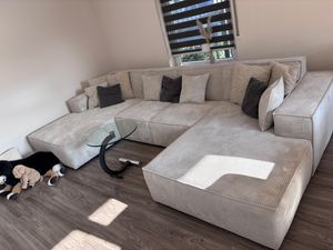 Kaiser Möbel Ecksofa, Eckcouch U form, Wohnzimmer Couch Large 342cm SIENA stoff Poso Beige Kunden-Foto 1