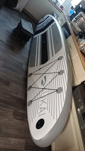 Stand Up Paddle Board 320cm 2in1 con sedile da kayak SUP surfboard gonfiabile + pagaia e doppia pagaia surfboard paddling paddleboard - blu Foto del cliente 3