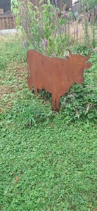 Gartenfigur Kuh 65x80cm Gartenstecker Edelrost Gartendeko Wetterfest Rost Metall Rostfigur Rind Stier Kalb Figur Tier Kunden-Foto 2