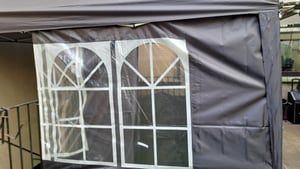FCH Faltpavillon 2 x 2m Pavillon mit 4 Seitenwänden, Fenster, Festzelt mit UV-Schutz, mit 4 Seitenteilen, Gartenzelt, Festzelt Kunden-Foto 8