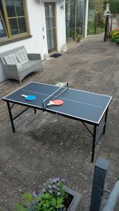 Stůl na stolní tenis Flexi 24876, skládací a snadno přenosná deska, včetně příslušenství, 152 x 71 x 71 cm, černý Fotografie od zákazníka č. 2