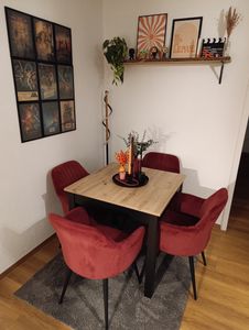 Esstisch >Coburg< ausziehbar 160cm, Artisan Eiche / Schwarz - 120/160x76,5x70cm (BxHxT) Kunden-Foto 1
