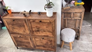 Bealife szafka na buty z 4 klapami - wąska (24 cm), 99x91 cm, pojemność 16 par | brązowa, do przedpokoju/wejścia Zdjęcie produktu od klienta nr 1