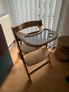 Chaise haute multifonctionnelle 4 en 1, pliable, de 6 mois à 12 ans, 9 positions de réglage, dossier ergonomique, repose-pieds amovible Photo du client 1