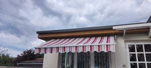 Leudus Markisenstoff mit Volant für 6x3,5m Markisen Markisenersatzstoff Markisentuch Sonnenschutz fertig genäht (5,83x3,5m SPD089) Kunden-Foto 2