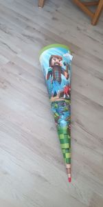 ROTH Schultüte groß Dino Mosasaurus 70 cm rund Rot(h)-Spitze Filzverschluss Zuckertüte Schulanfang Kunden-Foto 1