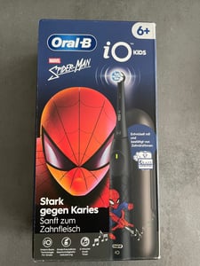 Oral-B iO Kids Spiderman, Dziecko, Obrotowa szczoteczka do zębów, Codzienna pielęgnacja, Delikatny, Super sensitive, Czarny, 2 min, Czarny Zdjęcie produktu od klienta nr 1
