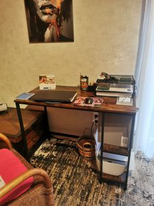 VASAGLE Computertisch mit 2 Regale Schreibtisch 100 x 75 x 50 cm vintagebraun Kunden-Foto 1
