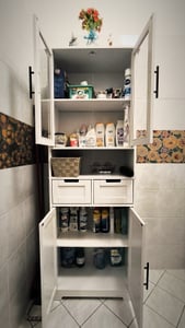 FCH Hochschrank Badezimmerschrank,Küchenschrank mit 6 Türen, mit Verstellbaren Ablagen, Weiß 60 x 30 x 170cm Kunden-Foto 3