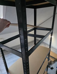 Juskys 3er Metall Regalsystem Basic - 1 Eckregal & 2 Lagerregale - 2625 kg - Grau Kunden-Foto 2
