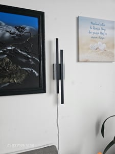 LED Wandleuchte Innen, Einfache Linien Moderne LED Wandbeleuchtung, Warmes gelbes Licht 3000K, für Schlafzimmer, Arbeitszimmer, Schlafzimmer Kunden-Foto 2