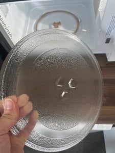 Mikrowellenteller 24,5 cm | Drehteller für Mikrowelle | Glasteller | Ersatz Glasplatte für Mikrowellen | Universalteller | Kompatibel mit Y-Drehkreuz Telleraufnahme | Glasdrehteller Kunden-Foto 4