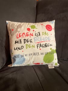 Freude Kissen Leben ist das mit der Freude Kunden-Foto 1