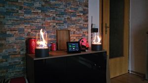 ACXIN Tischkamin Tischfeuer mit Deko Steinen, Edelstahl Bioethanol Tischkamine Indoor Outdoor, Tisch Kaminfeuer für Wohnzimmer Balkon, Rauchfrei & Geruchlos Kunden-Foto 2