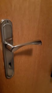 Türgriff Langschild Türbeschlag Satin Drückergarnitur Türklinke Türbeschlag BB-72mm Kunden-Foto 2