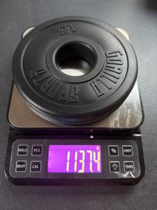 GORILLA SPORTS® Olympia Hantelscheiben - 30kg (4 x 5kg + 4 x 2,5kg) Gewichte, 50mm Bohrung, aus Kunststoff - Gewichtsscheiben, Hantelscheiben-Set, Olympiascheiben Kunden-Foto 1