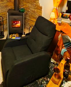 FCH Elektrisch Aufstehhilfe Massagesessel mit Massage Wärmefunktion, Ruhesessel mit Becherhalter, Fernbedienung und Seitentasche, TV Sessel，Schwarz Kunden-Foto 20