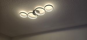 ZMH LED Deckenleuchte Schwarz 3000k Warmweiß Modern 4 Flammig in Ringoptik Deckenlampe Rund 37W Innen Metall für Wohnzimmer Schlafzimmer Kunden-Foto 1