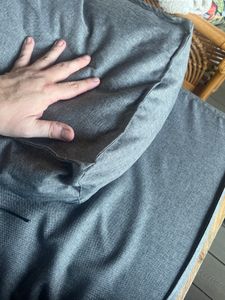 Palettenkissen 120 x 80 Set für Palettenmöbel Europaletten Sitzkissen  EU Palettensofa komplett besteht aus 3 Teilen in Farbe: hellgrau Kunden-Foto 4