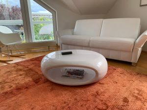 SalesFever Couchtisch oval | Hochglanz lackiert | Fiberglas | B 100 x T 70 x H 32 cm | weiß Kunden-Foto 1