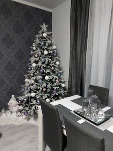 Yorbay 210cm Künstlicher Weihnachtsbaum  Tannenbaum mit Beleuchtung Weiß Schneeflocken LED  für Weihnachten-Dekoration Kunden-Foto 1
