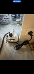 COSTWAY Dampfreiniger 2000W, 5 bar Dampfdruck , 1,8L, bis zu 160℃, Dampfreiniger Boden mit 28 Zubehörteilen, Rollen & 5m Netzkabel Gelb Kunden-Foto 1