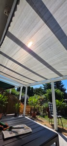 Trade-Shop Sonnensegel / Sonnenschutz / Sonnendach 3x5m HDPE hellgrau rechteckig UV-Schutz wasserdurchlässig reißfest / mit Spannseilen Kunden-Foto 1