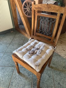 Clayre & Eef Stuhlkissen Schaumstoff 40x40x4 cm Beige Baumwolle Hirsch Kunden-Foto 1