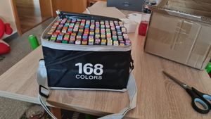 168 Farben Graffiti Stifte, Textmarker, Dual Tip Sketch Marker, Permanent Marker Stifte Set, für Design, Zeichnen, Graffiti, Erwachsene Färben, Manga Kunden-Foto 1