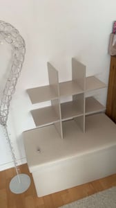 Scaffale da parete in legno 55 x 55 cm sospeso con 6 ripiani - bianco - Scaffale sospeso con design a cubo con rivestimento in melamina Foto del cliente 4