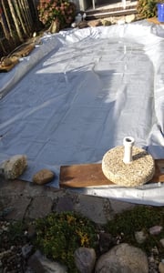 Vayox, lona de cobertura de 4x6 metros, color plateado, 120 g/m². Lona de tela impermeable con ojales. Resistente al desgarro, estabilizada contra los rayos UV. Lona protectora para leña, automóviles, jardines Foto del cliente 1