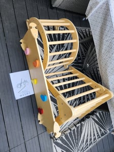 XINZI 3 in 1 Kletterdreiecke Klettergerüst Set mit Rutsche, Kletterbogen und Kletterleiter Waldorfrocker Faltbares Kletterleiter-Rutsche Kunden-Foto 1