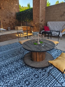 EVOCAMP Outdoor Teppich 250x400 cm, Kunststoffteppich, wetterfest für Terrasse, grau-weiß Kunden-Foto 2