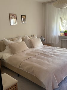 Polsterbett mit Lattenrost und gepolstertem Kopfteil, 180x200 cm, Doppelbett, Samt Kunden-Foto 2