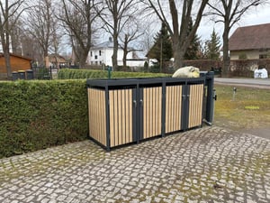 Zelsius Mülltonnenbox 4er mit Pflanzdach für 4 Tonnen | 120 - 240 Liter | Anthrazit RAL 7016 Kunden-Foto 3