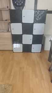 ALIGHTUP Kleiderschrank mit 2 Kleiderstangen, DIY Baukastensystem, Einlegeböden, tiefe Ausführung, 4 Etagen, 12 Fächer, 108x47x142cm, Schwarz und weiß Kunden-Foto 4