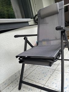 COSTWAY Set da 2 sedie da giardino pieghevoli con poggiapiedi estensibile, sedie pieghevoli con schienale alto e schienale regolabile in 10 posizioni e poggiatesta, grigio Foto del cliente 1