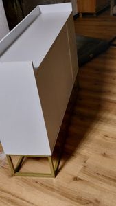 ProximaX Aufbewahrungsschrank aus Metall mit 4 Türen im minimalistischen Stil für Esszimmer, Wohnzimmer, Küche, weiß Kunden-Foto 1