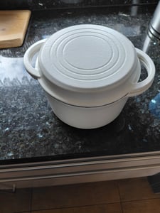 GSW Gusseisentopf 21 cm, 3,8 Liter, weiß, Emaillebeschichtung, Backofengeeignet, für alle Herdarten Kunden-Foto 5