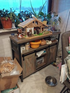 VASAGLE Sideboard Küchenschrank, mit 2 Schiebetüren, verstellbare Ablagen Kunden-Foto 6