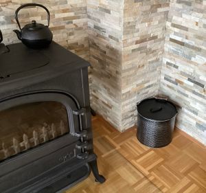 Metalleimer Kohleeimer verzinkt 15 Liter gehämmert Ascheeimer Kamin Industriedesign si/sw Kunden-Foto 1