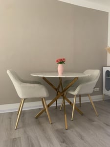 tectake® Esszimmerstuhl Marilyn gepolstert, in Samtoptik, gesteppt 58 x 62 x 82 cm Kunden-Foto 1