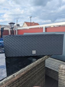 Balkonkasten Geländertopf mit Haken + Bewässerung Blumentopf RATO CASE 50cm Anthrazit Kunden-Foto 2