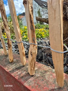 Staketenzaun in 26 Größen - Holzzaun aus Haselnuss - Gartenzaun Holz Höhen 50 cm - 150 cm Länge 5/10 Meter - Kastanienzaun für Garten (90cm x 5m) Kunden-Foto 14