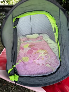 Pop Up Wurfzelt für 2 Personen Blau Outdoor Campingzelt Trekking Festival Kunden-Foto 1