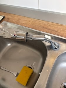 Wasserhahn Küche Ausziehbar, Hochdruck Küchenarmatur 360° Drehbar, Mischbatterie Spültischarmatur Kunden-Foto 1
