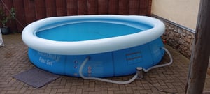 Aufstellpool-Set Ø 396 x 84 cm Rattan Kunden-Foto 2