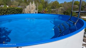 Pool Handlauf Q5 für Rundbecken 300cm, blau Kunden-Foto 1